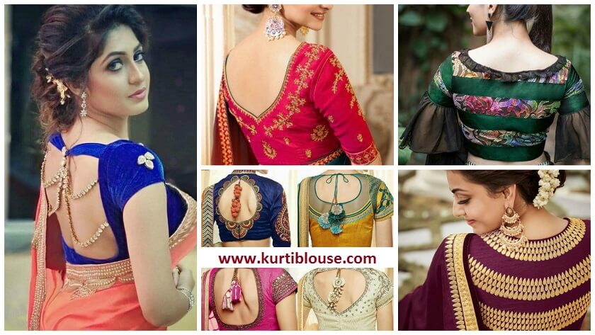 Back Side Traditional Silk Saree Blouse Designs Back Neck